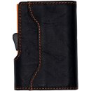 Einfachportemonnaie - Wallet Embossed Black with Orange Holder