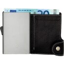 Einfachportemonnaie - Wallet Embossed Black with Grey Holder
