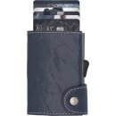 Einfachportemonnaie - Wallet Embossed Blue Marino with Grey Holder