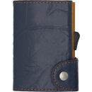 Einfachportemonnaie - Wallet Embossed Blue Marino with Orange Holder