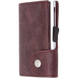 Einfachportemonnaie - Wallet Bordeaux with Silver Holder