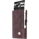 Einfachportemonnaie - Wallet Bordeaux with Silver Holder