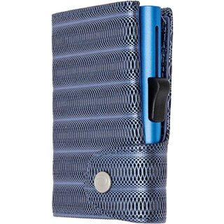 Einfachportemonnaie XL - XL Wallet Blue Metallic leather